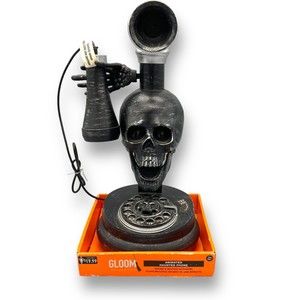 Halloween Prop Haunted Skull Rotary Phone w/ Lights, Movement & Sound New N.O.S.